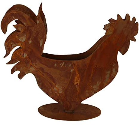 440s Rost-Hahn als Pflanz-Topf auf Platte H ca. 45cm | SA-PHa1 | 4260353196003