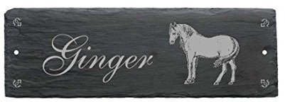 Slate Horse Lippizaner Horse Box Stable Board Name 22 x 8 cm