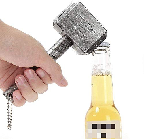 ALIXIN–Abridor de Botellas de Cerveza Mjolnir,Martillo de Abrebotellas en Thor. (Silver)