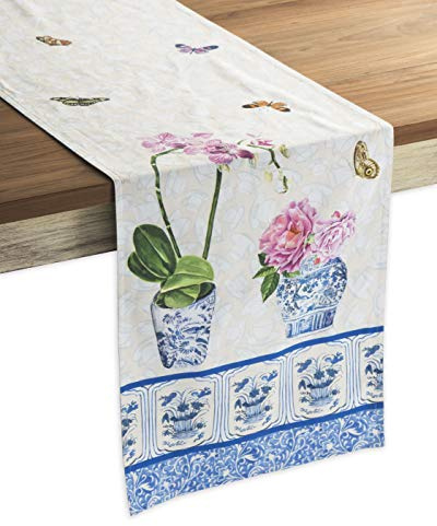 Maison d'Hermine Tischläufer 100 % Baumwolle Einlagig (50 cm x 150 cm) | 150 cm lang für Zuhause Küche Esszimmer Party Hochzeit Brautparty Heim Frühjahr Sommer - Canton