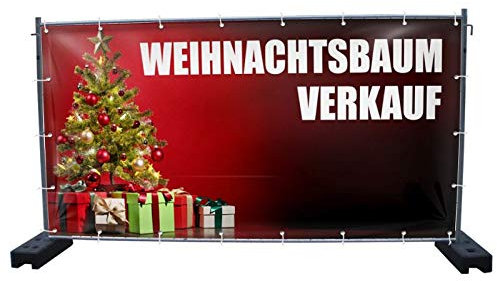 340 x 173 cm | Weihnachtsbaumverkauf B3 Bauzaunbanner, Sichtschutz, Werbebanner, Weihnachten