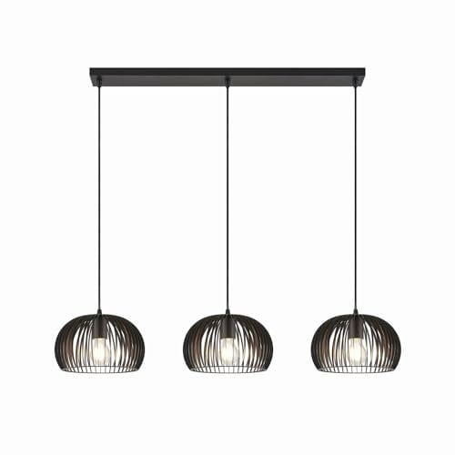 Lindby Pendelleuchte Jusra (Modern) in Schwarz aus Metall (3 flammig, E27) - Deckenlampe Esstischlampe Hängelampe Hängeleuchte Wohnzimmerleuchte