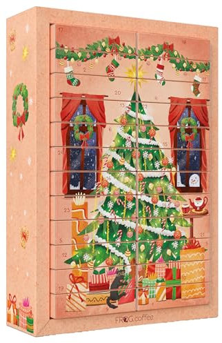 Tee Adventskalender von FROG.coffee - 48 Teebeutel in 24 verschiedenen Sorten von Top Marken wie Teekanne, Bad Heilbrunner, Bünting, ChariTea, Meßmer, Lebensbaum uvm
