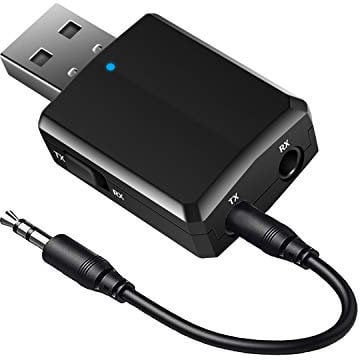 ISOBEL USB Bluetooth Transmitter Receiver, 3 in 1 Sender Empfänger Wireless Audio Adapter mit 3,5 mm AUX für TV PC Kopfhörer Lautspreche Auto Home Stereo, USB Netzteil, Plug and Play