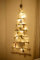 HomeZone Christmas Wooden Ladder Tree Hanging LED Lights - Rustic Space Saving Wall Tree Fairy Lights - Xmas Vintage Style Wall Mountable D.I.Y Scandinavian Shabby Chic Festive LED Decoration (133cm)