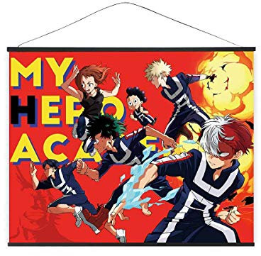 CoolChange XXL My Hero Academia Rollbild aus Stoff | Kakemono 100x81cm | Großes Anime Wandbild | Motiv: U.A. Oberschule