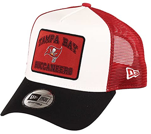 New Era Tampa Bay Buccaneers NFL Patch A-Frame Adjustable Trucker Cap - One-Size