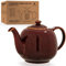 Théière avec infuseur Swansea Corail Rouge 1,6 L avec filtre, en porcelaine de URBAN LIFESTYLE, théière sans goutte. Théière avec infuseur en porcelaine.