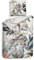 Heckett & Lane GOTS Satin Bettwäsche 155x220 Antoni Blüten Kakadu Vogel