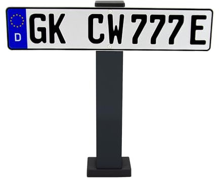 SCHMIDT security tools Nummernschild-Befestigung & Kennzeichenhalter – Aluminium Pfosten zum Aufschrauben Parkschildhalterung für Parkplatzkennzeichnung | stabil & wetterfest | 70x70x500 mm Anthrazit