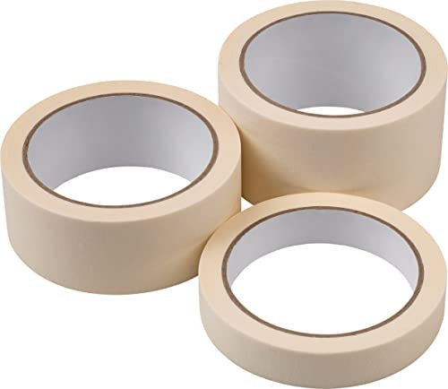 Meister Kreppband 50 m - Praktisches 3er Set mit verschiedenen Breiten - Für einfache Abdeck- & Malerarbeiten - Universell einsetzbar - Rückstandfrei ablösbar / Abklebeband / Malerkrepp / 4241160