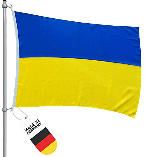 FBS Premium Ukraine Flagge - Wetterfeste Flagge Ukraine 150x100cm - Strapazierfähige Fahnen und Flaggen aus aller Welt - Ukrainische Flagge aus Spun-Polyester 155g/m - Schiffsflaggentuch
