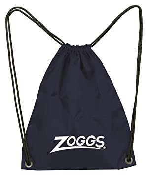 Zoggs Sling Bag, String Swim PE Tasche, Sport Gym Sack Kordelzug Rucksack, Rucksack für Sport Strand Urlaub Schwimmen Reisen, Schwarz, 43cm x 37cm