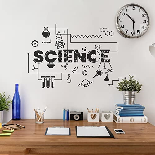 SUPERDANT Wissenschaft Wandsticker Experiment Wandaufkleber Experimentelles Werkzeug Wandkunst Dekor Vinyl Wandsticker Für Klassenzimmer Labor Studentenwohnheim Wanddekoration Klassenzimmer Schule