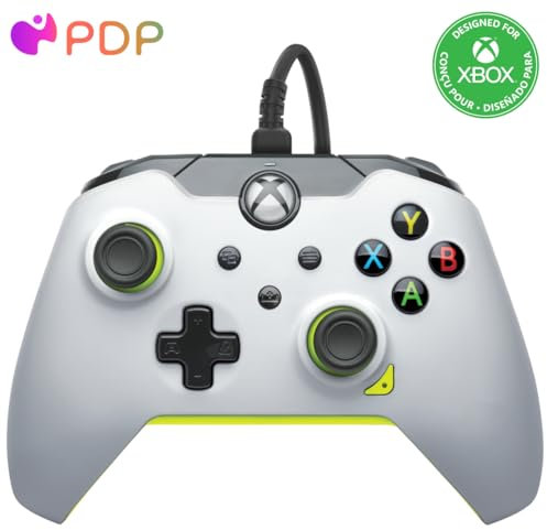 PDP Wired mando Electric White, Gamepad for Video Game, Gaming, Xbox One, Officially Licensed - Xbox Series X|S