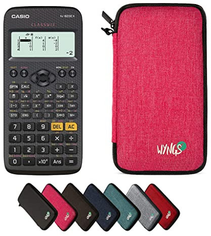 Casio fx-82DE X inklusive Schutztasche von WYNGS in Pink - Basic Set