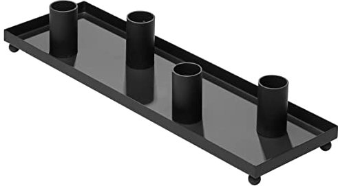 AMARE Kerzenhalter für 4 Kerzen, 30,5x9x5,5 cm gerade, Metall, schwarz