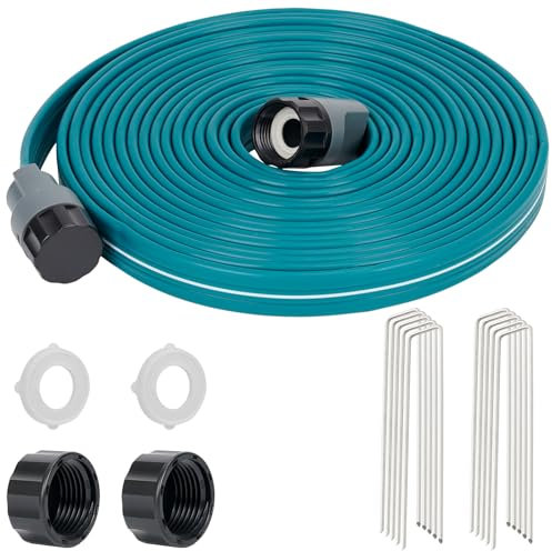 LINEX Sprinklerschlauch 7,6 m für Garten Rasen Bewässerungsschlauch mit Schlauchpfähle