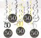 TJYAEKLTD 50.Geburtstag deko, 22 Stücke Schwarz Gold 50.Geburtstag Hängend Wirbel Dekoration, für 50 Geburtstag, Hochzeit, Jubiläum oder Partydeko