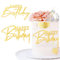 BETESSIN 2Pcs Happy Birthday Tortendeko Gold Acryl Kuchen Deko Cake Topper Geburtstag Kuchen Dekoration Spiegel Kuchenaufsatz Zubehör