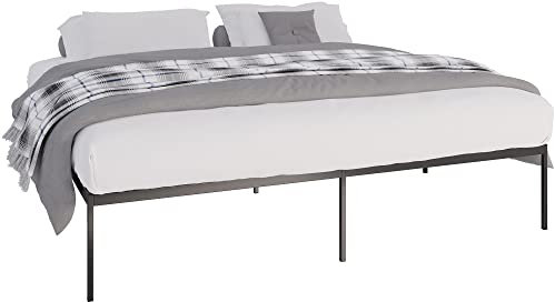 CLP Metallbett Fargo Mit Lattenrost I Stabiles Bettgestell Mit Stauraum, Farbe:schwarz, Größe:200x200x42 cm