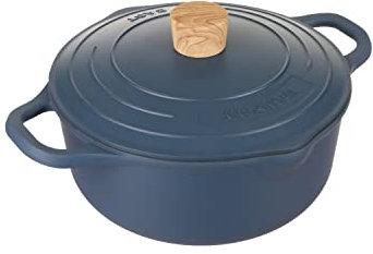 KASANOVA Casserole Antiadhésive Pot Art avec Couvercle Innovant – Plusieurs Couleurs, Compatible Induction, Idéale pour Ragoûts et Cuissons Longues (Bleu, 24 Cm)
