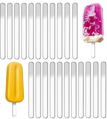 Reusable Acrylic Cakesicle Sticks, 30pcs Clear Acrylic Sticks, Reusable Ice Cream Sticks, Ice Cream Sticks, Cake Molds, Cake Sticks for Homemade Ice Cream, Cakes, Desserts (Transparent)