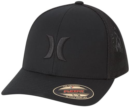 Hurley Herren Mütze - Laguna Icon Mesh Fitted Trucker Cap, Komplett schwarz, L/XL