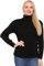 BESTITALIANUK Ladies Ribbed Polo Neck Jumpers Women Long Sleeves Stretchable Knitted High Roll Neck Rib Knit Top 8-16 UK (Black, 12)