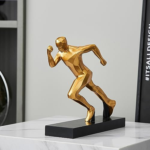 Cutfouwe Skulptur Deko Modern Harz-Statue Abstrakte Figuren Kunst Statue-Design Deko Objekt Athlet Für Wohnzimmer Gold Unikat Statuen Und Skulpturen,A