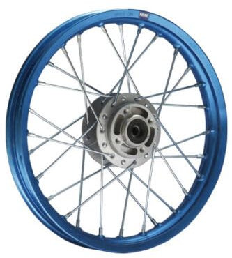 HMParts Alu Felge 14 Zoll vorne Eloxiert Geeignet für fast alle Modelle mit 12 mm Achse Dirt Bike, Pit Bike, XMOTOS, MotoCross (Blau)