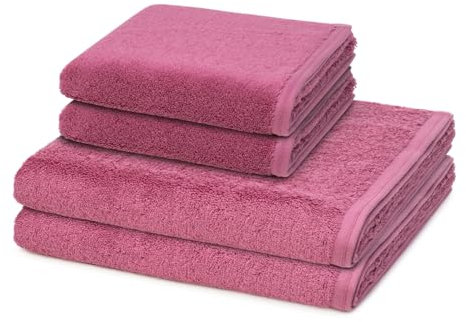 Vossen - Vegan Life - 2 X Handtuch 2 X Duschtuch im Set (BlackBerry)