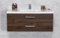 Quentis Badmöbel Genua, Breite 100, Tiefe 39 cm, Waschbecken mit Unterschrank,Waschbeckenunterschrank montiert (Holzdekor Nussbaum)