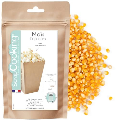 ScrapCooking - Maïs pour Pop Corn 300 g - Maïs à Éclater - Pour Casserole & Machine à Popcorn - À Saler ou Sucrer - Anniversaire, Fête, Cinéma, Film - Fabriqué en France - 8541