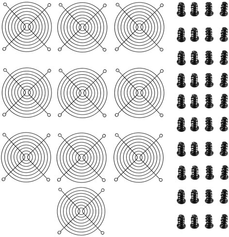 Nivithi 120mm Fan Grill,PC Computer Fan Grill,Black Fan Grill/Guard,Metal Slivery Black Replacement Screws,for PC Ventilator,10 Pack.…