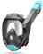 Supertrip Schnorchelmaske Erwachsene, Kurzstrecken Schnorchel Schnelle Einatmung von Sauerstoff Tauchermaske, CO2 sichere Sportkameras Kompatible Vollgesichtsmaske (Black-Lakeblue, S/M)
