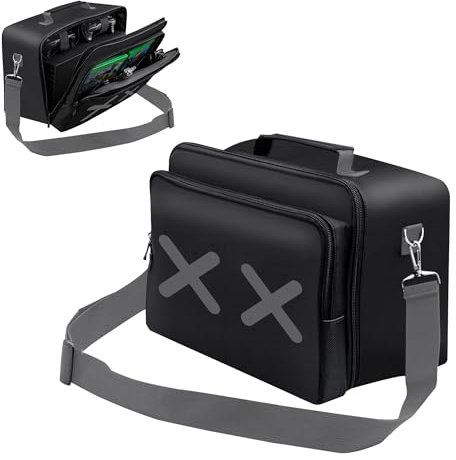 DAHAKII Reisetasche Tragetasche Game Aufbewahrungstasche Schutzhülle für Xbox Series X Konsole/Controller/Kabel/Mehrere Taschen für Gaming-Zubehör