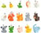 Airssory 30 Stück 15 Stile 3D blickdicht niedliche Tiere Harz Charms Zoo Thema Fuchs Ente Kaninchen Schwein Koala Kunststoff Charms für DIY Schmuck Handwerk Schlüsselanhänger