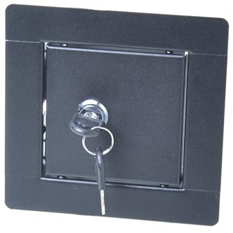 Aqbau® Revisionsklappe trockenbau 10x10 cm Schwarz, Revisionstür mit schloss, Revision Wartungstür, serviceklappe, wartungsklappe trockenbau aus metall