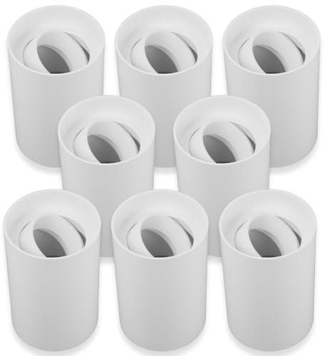 LUXULA 8er Set Aufbauspot Aufbaustrahler mit GU10 Fassung - 45° Schwenkbar - rund - weiß - Kunststoff - Deckenspot Aufbauleuchte - 230V - ohne Leuchtmittel