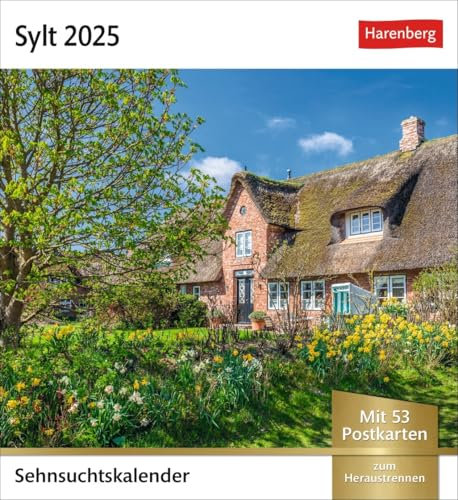 Sehnsuchtskalender Sylt - Kalender 2025 - Harenberg-Verlag - Postkartenkalender mit 53 heraustrennbaren Postkarten - 16 cm x 17,5 cm