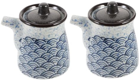 PHENOFICE 2pièces Bouteilles Céramique Pour Sauce Soja Et Vinaigre Distributeur Huile Et Condiments Avec Joint Étanche Porte-vinaigre Multifonction Pour Cuisine