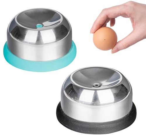 2 picadores de huevos, de acero inoxidable, para huevos crudos, práctico gadget para piksen los huevos, cortador de huevos (negro, azul)