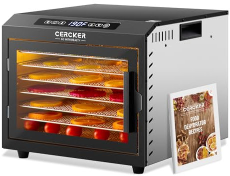 Food Dryer, 7 Stainless Steel Bowls, Meat Dehydrator, Small Food Dehydrator 120V, Mushroom Dryer 190°F