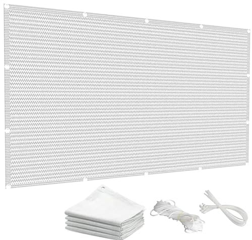 Clôture d'extérieur - Protection UV résistante aux intempéries avec attaches de câble - Filet coupe-vent pour balcon - 50 x 280 cm - Blanc
