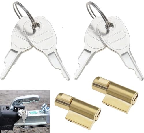 2 Piezas Cerraduras de Remolque con 4 Llaves, Cerradura de Vaso para Enganche de Bola de Remolque Compatible con Remolque Earth Daxara Maypole