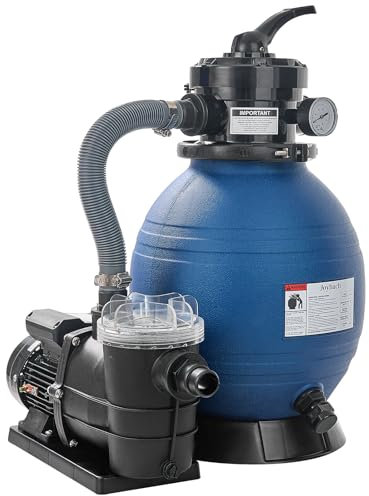 Joybach Pompa filtro a sabbia da 12 pollici, sistema di filtraggio a sabbia da 1/4 HP pompa ad alto flusso 33 GPM 115V per piscina fuori terra filtro a sabbia con valvola a 4 vie pompa da 250 W