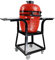 Kamado SE-19TR Grill mit Trolley Rot 50cm Grilldurchmesser, Grillrostdurchmesser 43cm, BBQ Keramik Holzkohlegrill Grill mit Holzkohle