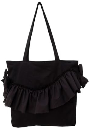 GOXQIT Lady Tragetaschen for die Reise, Elegante Spitze, Einkaufstasche, lässige Canvas-Umhängetasche FüR Damen