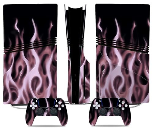 Anti Rayures pour PS5 Pro Skin Disc Edition & pour PS5 Pro Skin Digital Edition Console Et Contrôleur Vinyl Cover Skins Wraps Scratch Resistant Compatible 92108 sans Mousse(Disc Version)